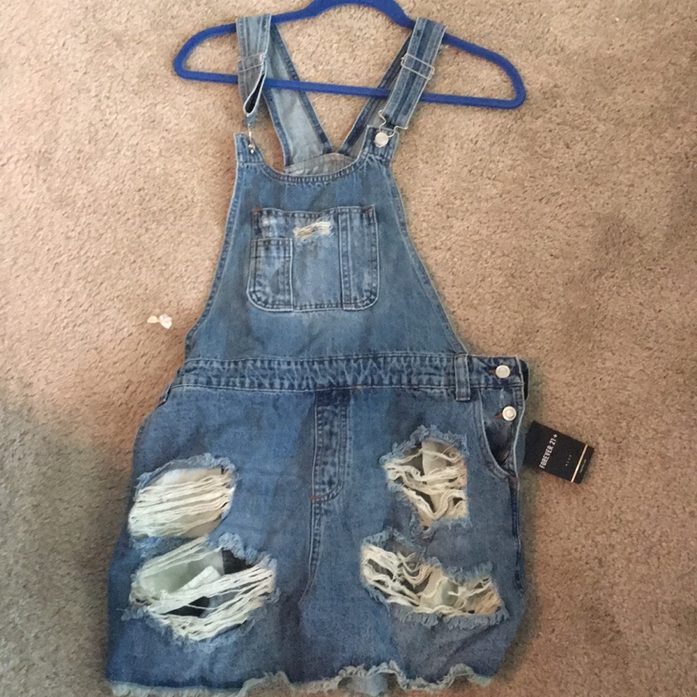 Plus size overall shorts